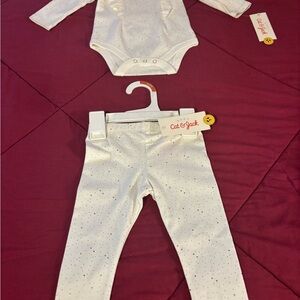 Cat & Jack White Baby Onesie and Pants Set